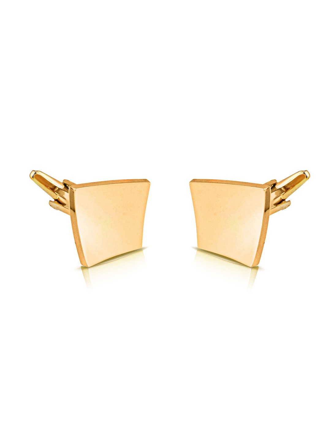 PELUCHE Men Gold Checked Cufflinks