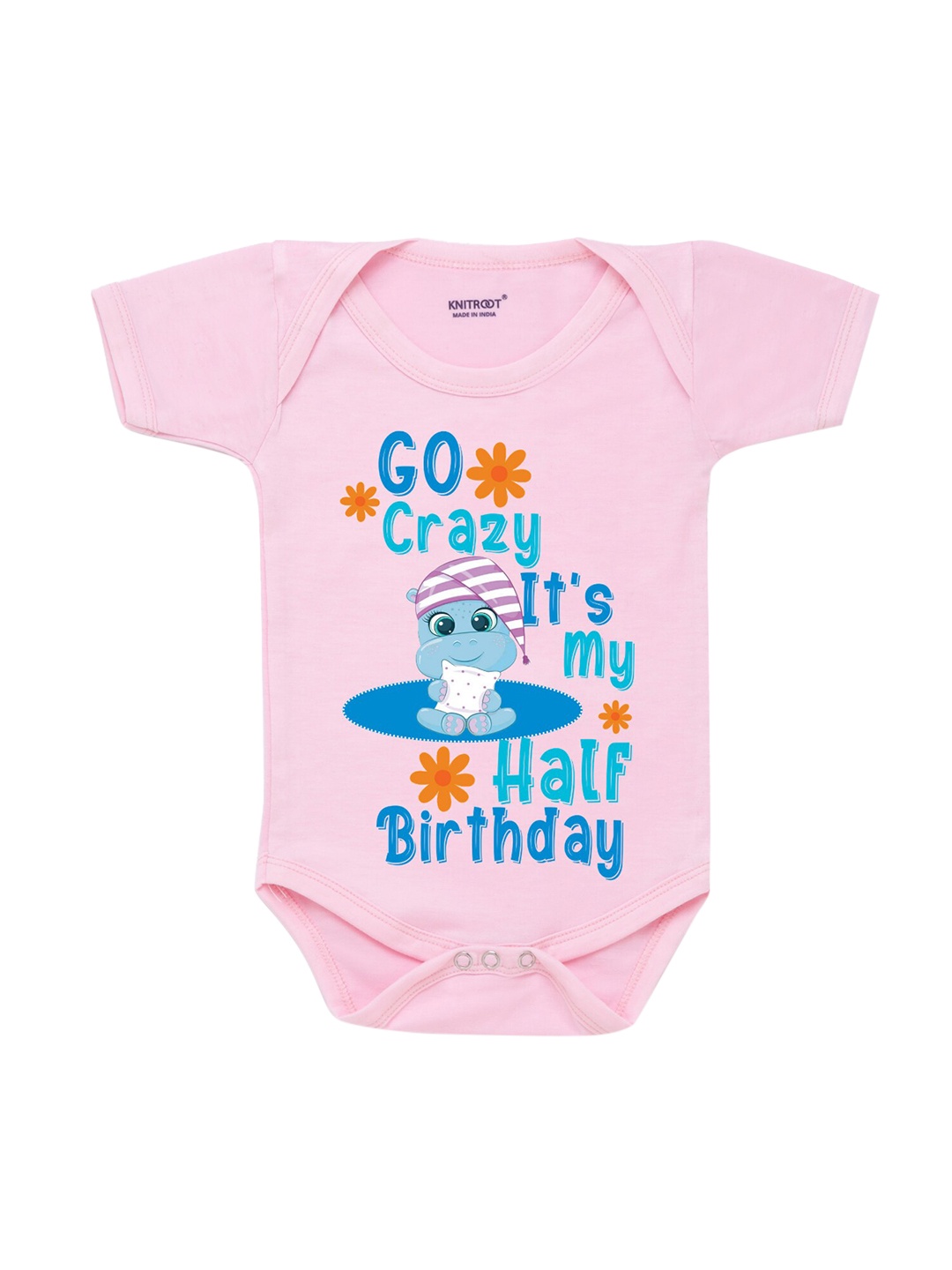 

KNITROOT Infant Baby - Pink & Blue Front Body Printed Bodysuit