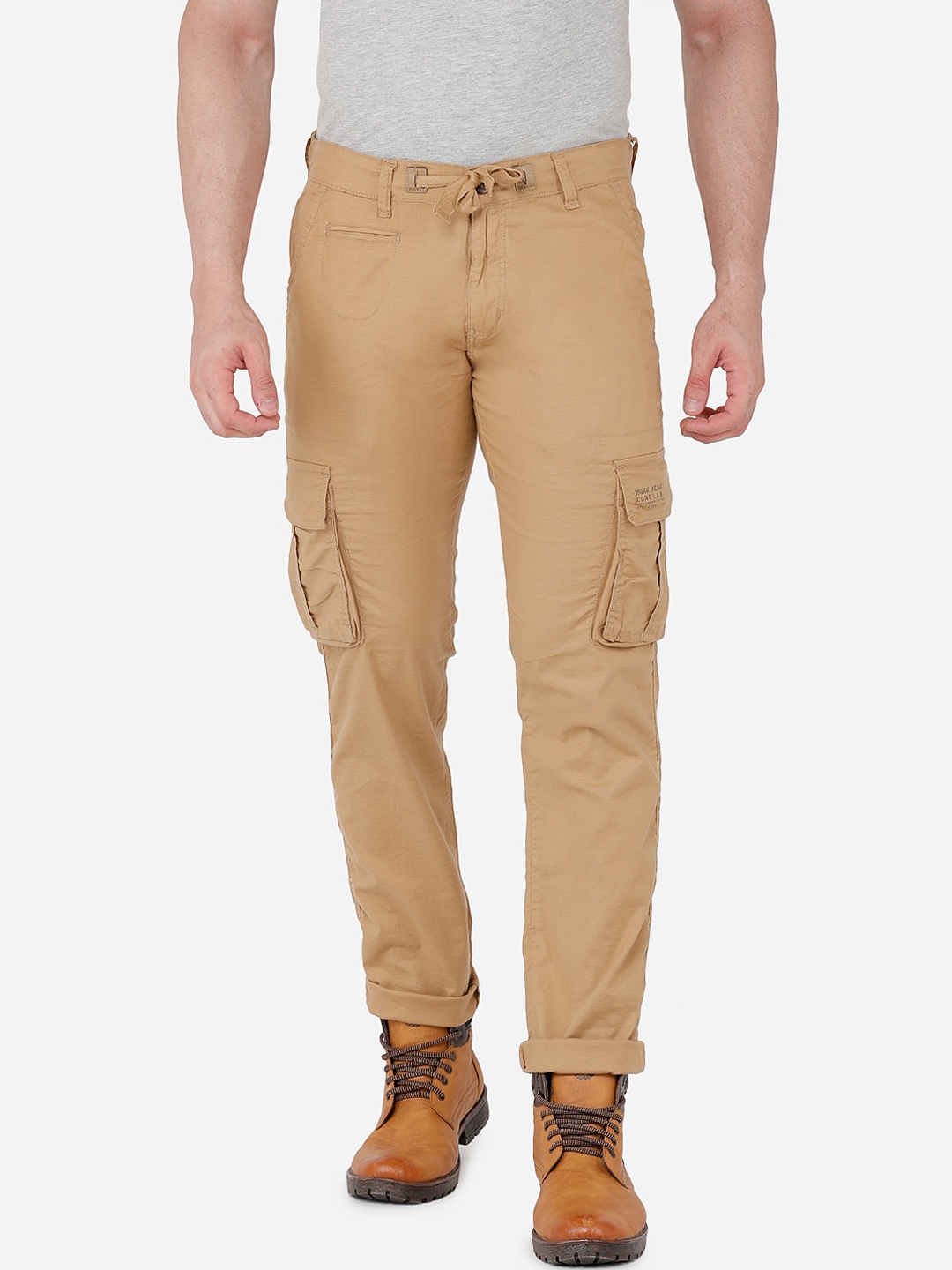 

beevee Men Beige Cargos