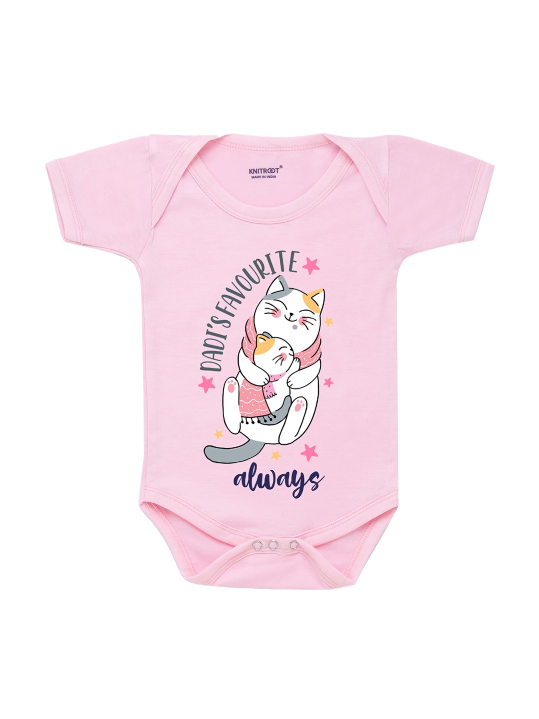 KNITROOT Infant Kids Pink Printed Bodysuit