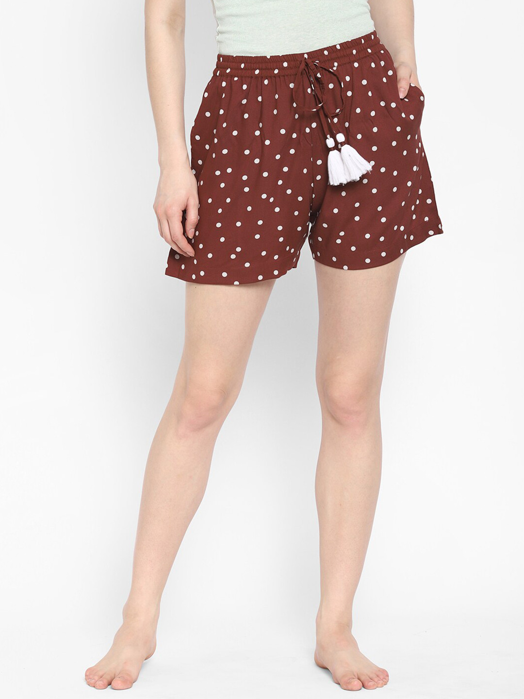 

COASTLAND Women Brown & White Printed Lounge Shorts