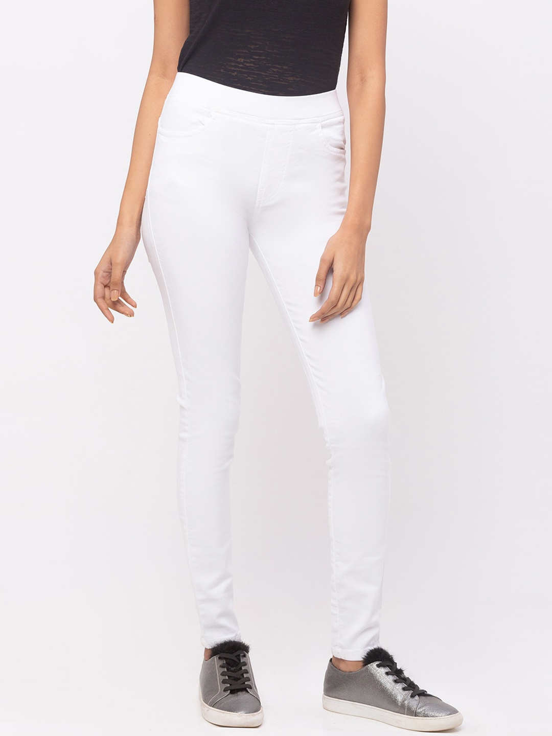 

ZOLA Women Solid Slim Fit Lightweight Denim Jeggings, White