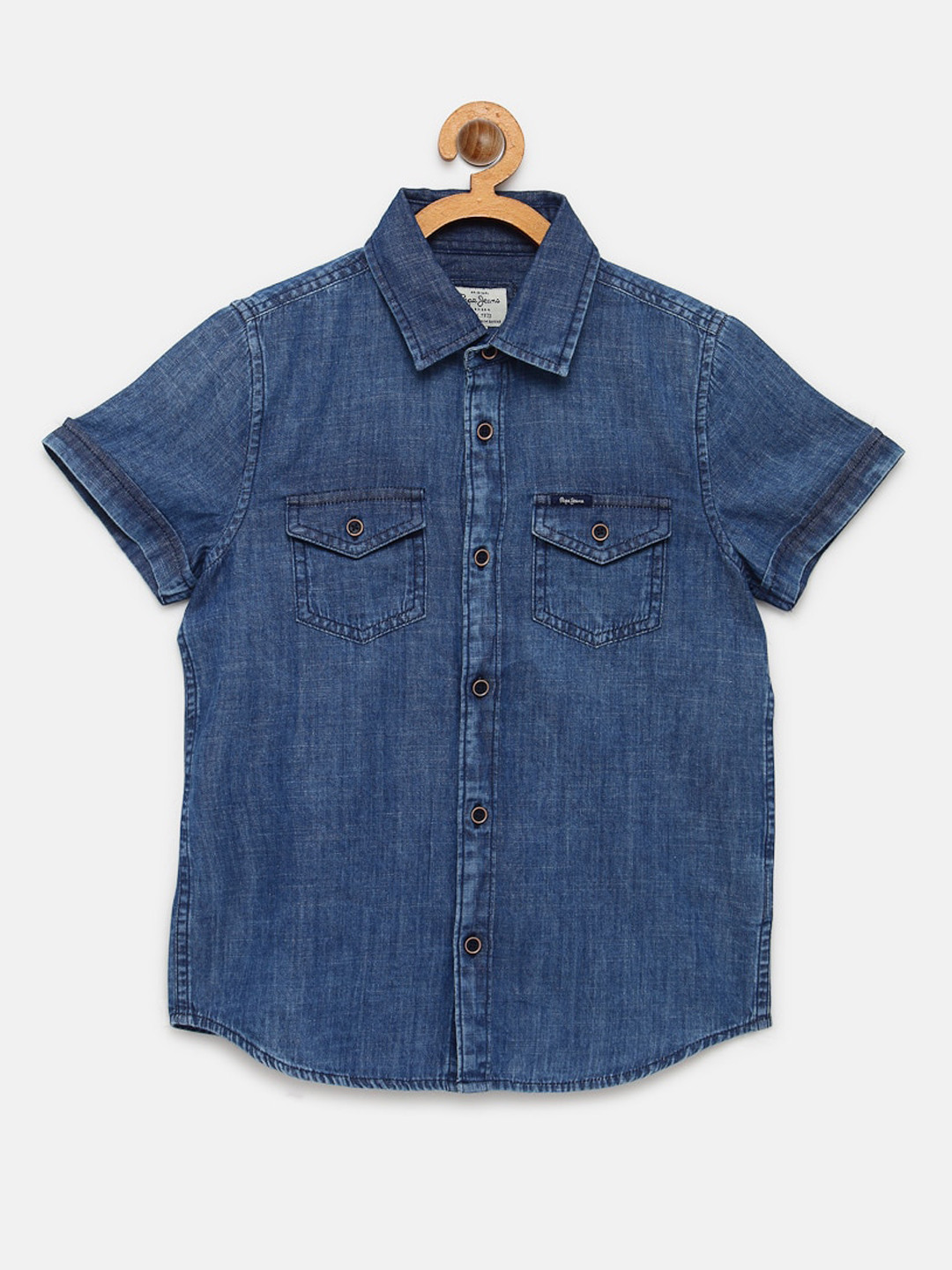 

Pepe Jeans Boys Blue Washed Denim Casual Shirt