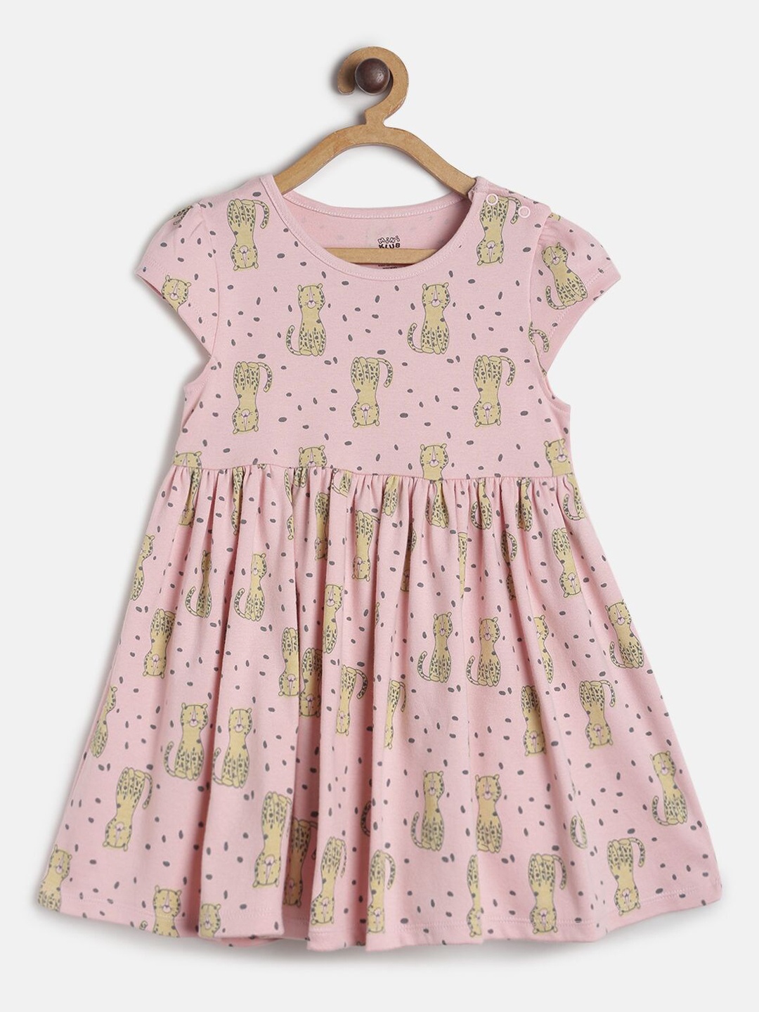 

MINI KLUB Girls Peach Conversational Print A-Line Dress