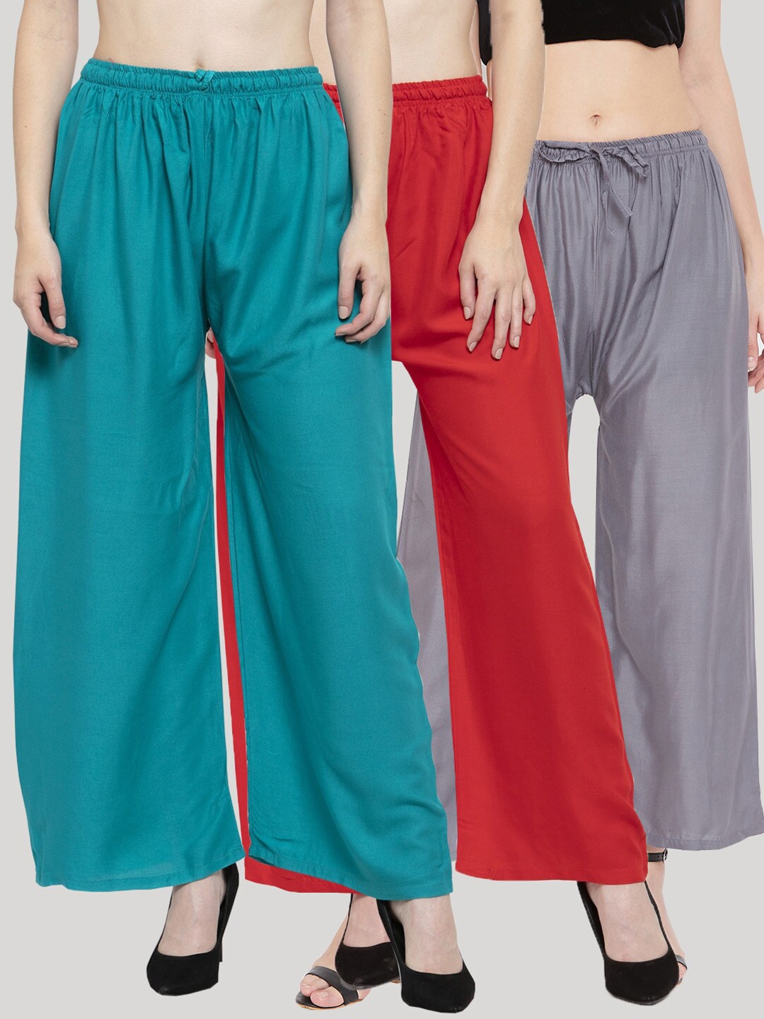 

Clora Creation Women Multi Pack of 3 Knitted Ethnic Palazzos
