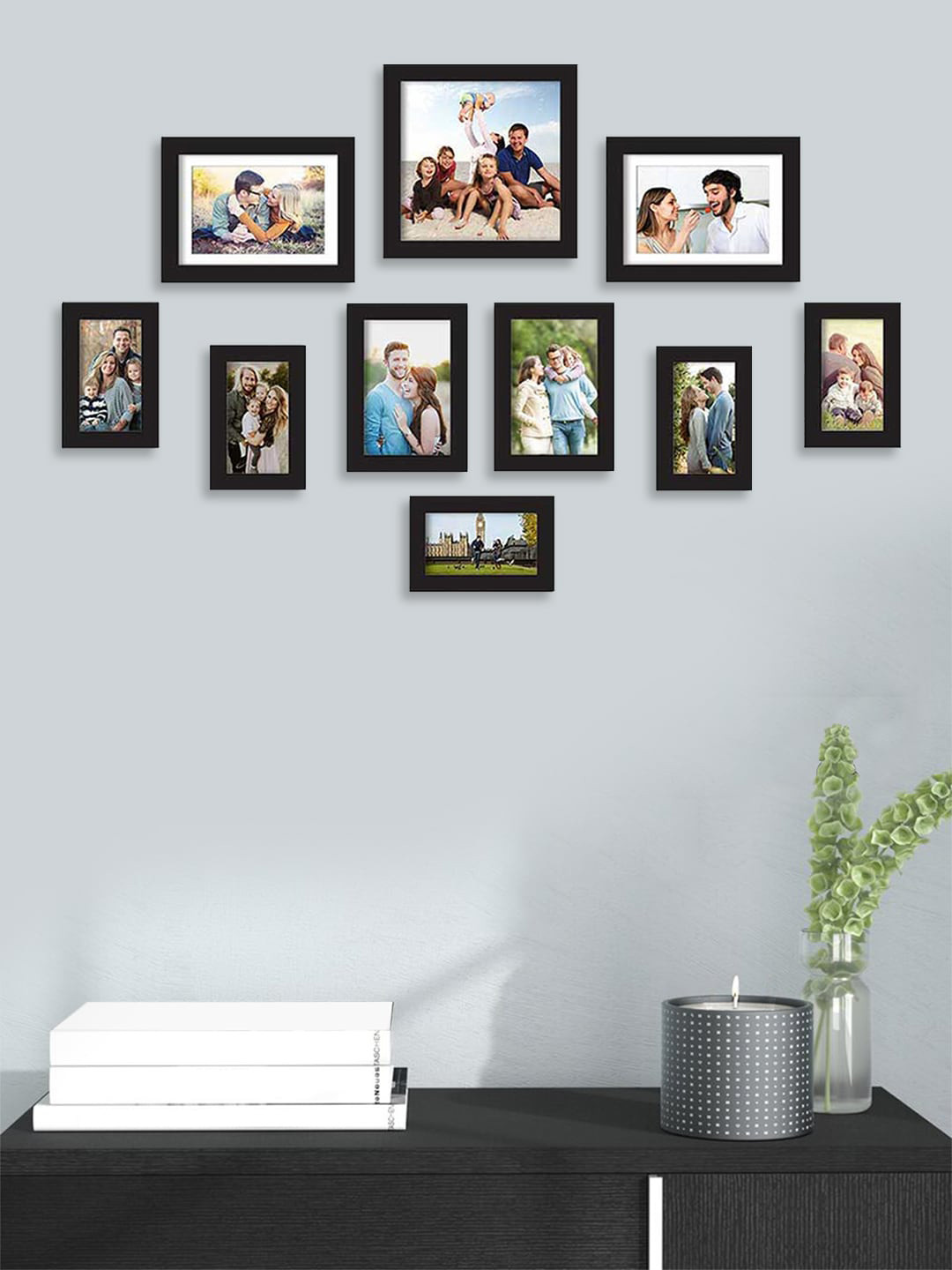 

Art Street Set Of 10 Black Solid Individual Photo Frames