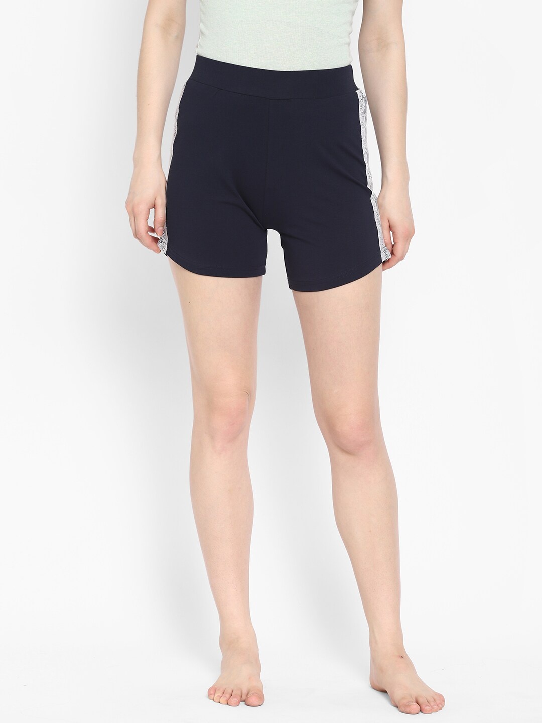 

COASTLAND Women Navy Blue & White Lounge Shorts