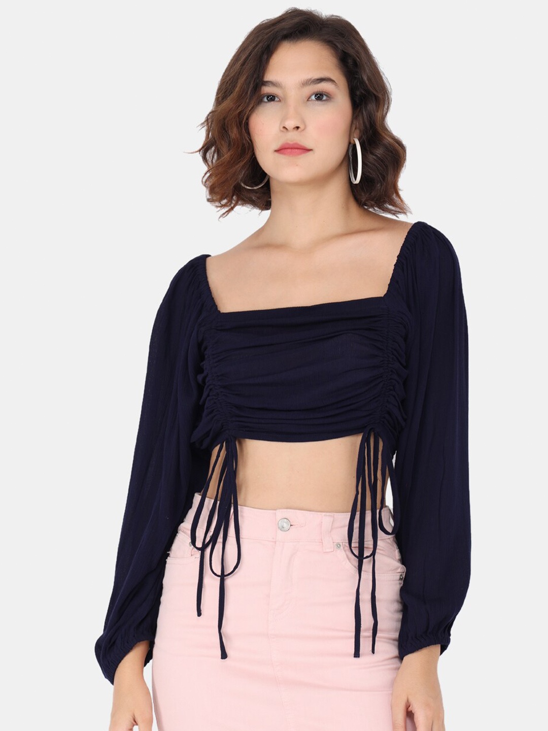 

Trend Arrest Navy Blue Regular Crop Top