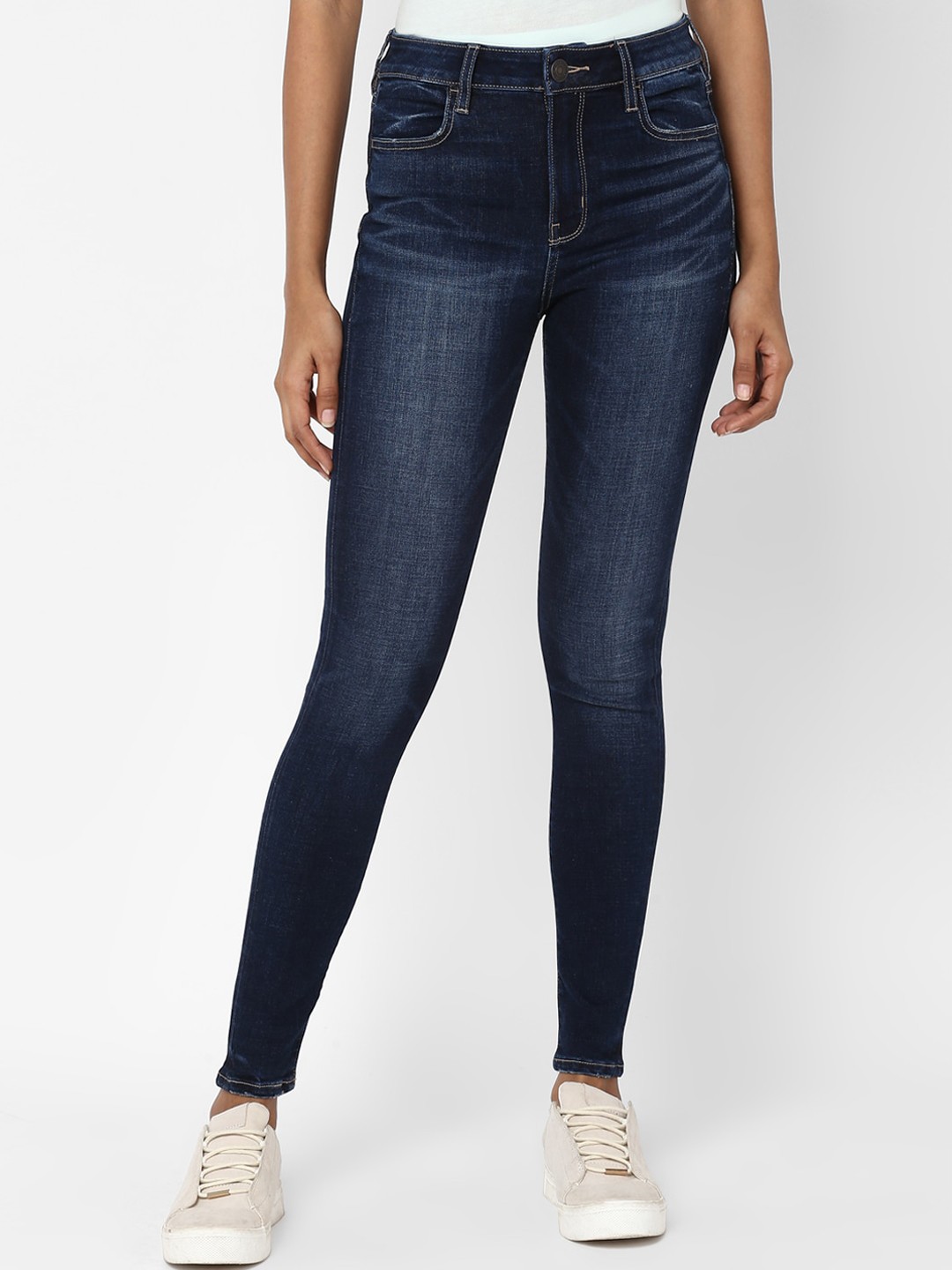

AMERICAN EAGLE OUTFITTERS Women Blue Skinny Fit High-Rise Jeans