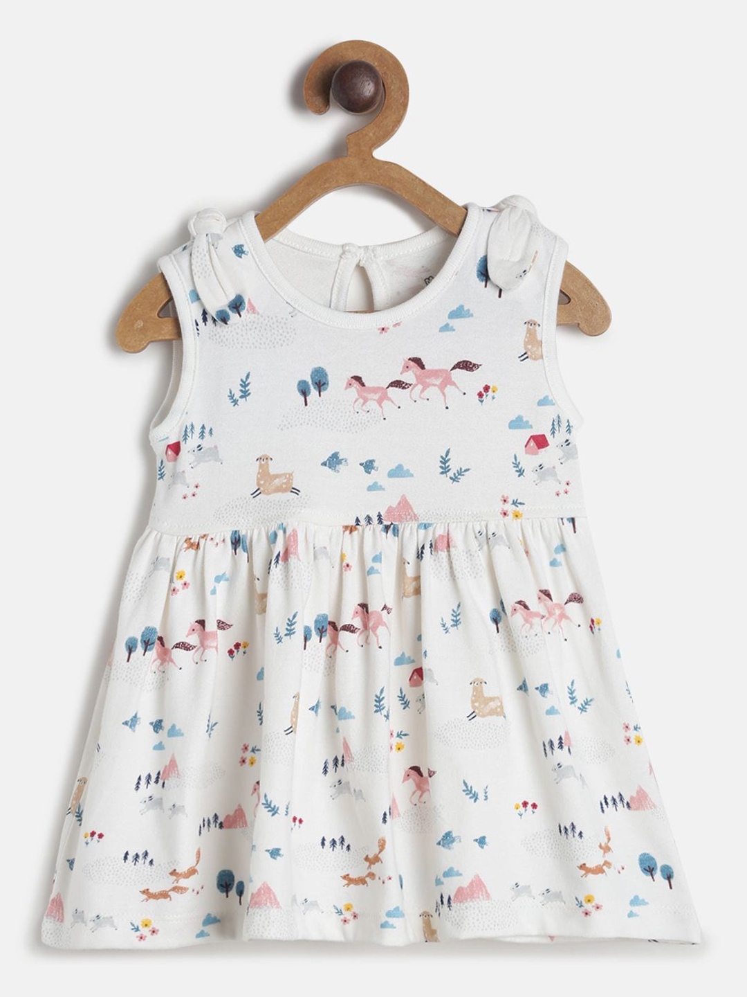 MINI KLUB White Printed A-Line Sleeveless Dress