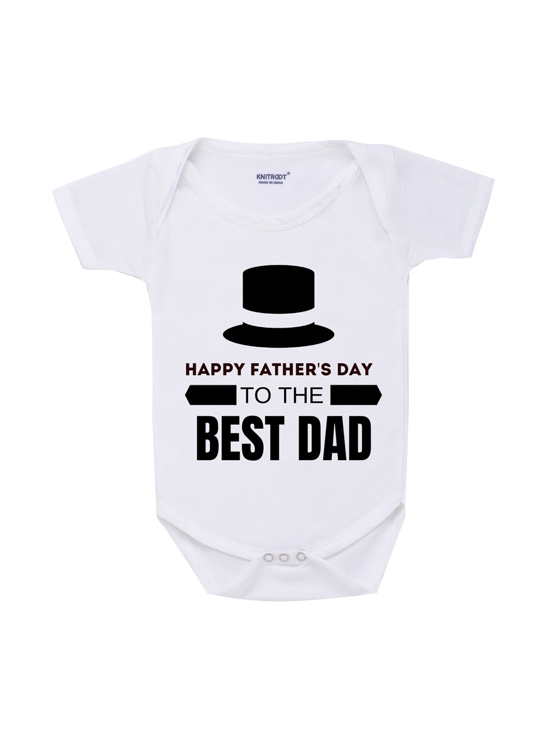 

KNITROOT Infant Kids White Printed Bodysuit