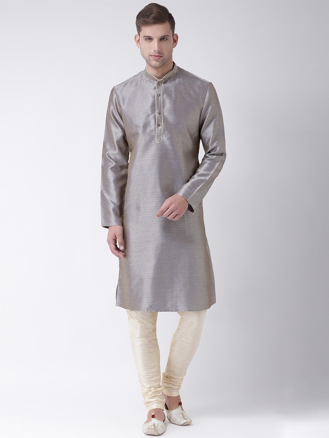 

TABARD Men Silk Blend Printed Kurta, Blue