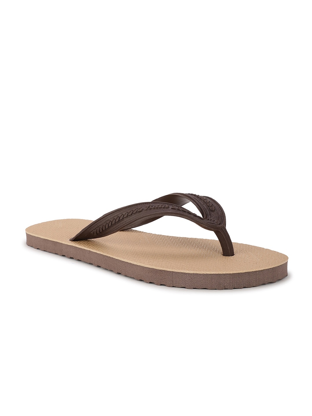 

Bata Men Brown & Beige Rubber Thong Flip-Flops