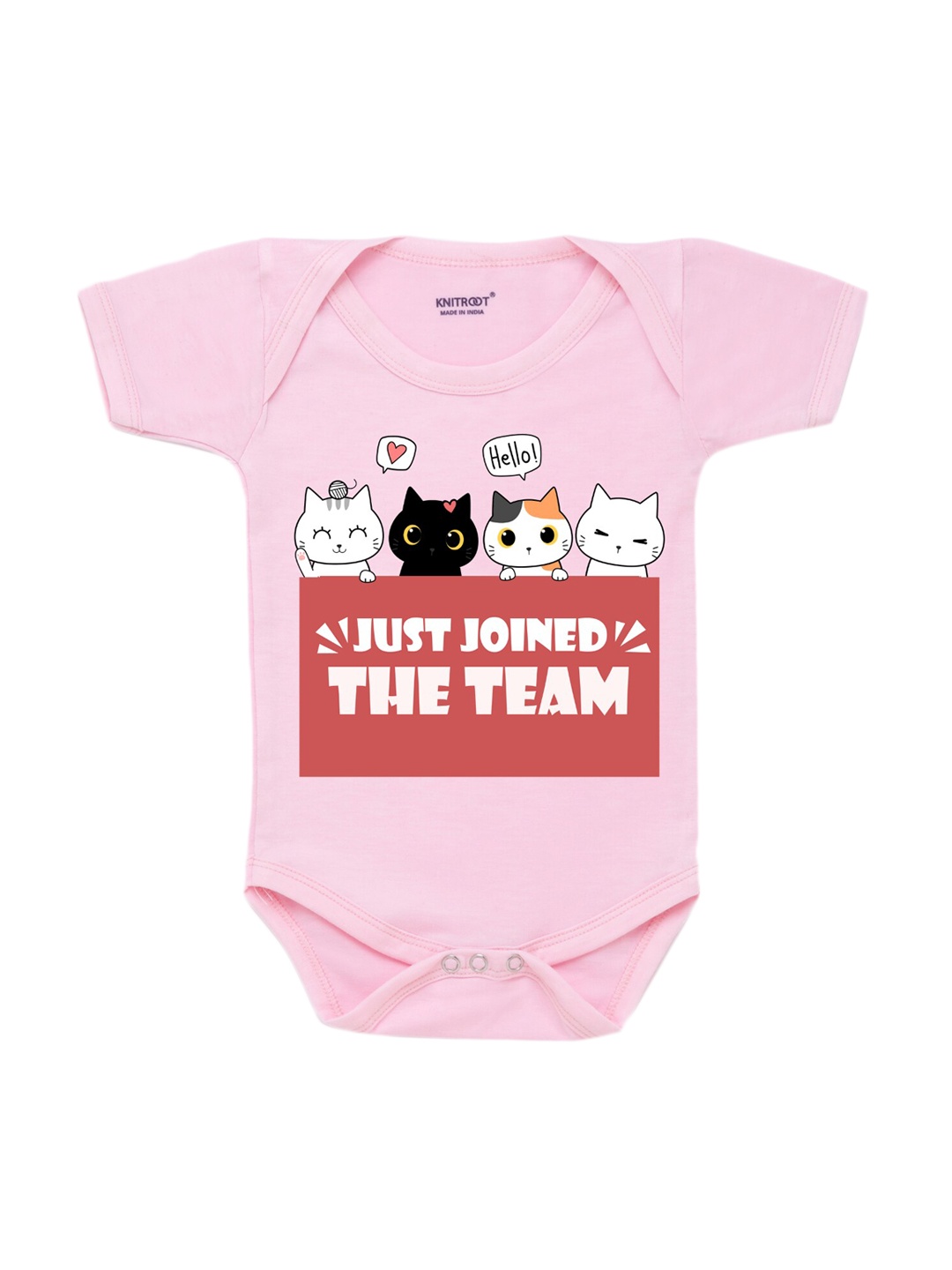 

KNITROOT Infant Kids Pink & Red Printed Bodysuit