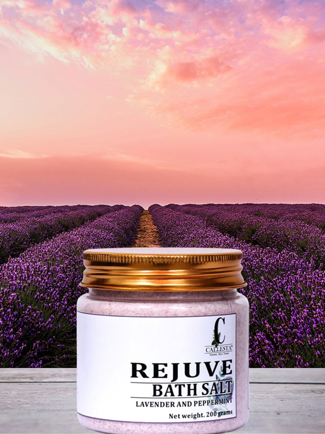 Callesta Lavender and Peppermint Bath Salt 200g, Pink