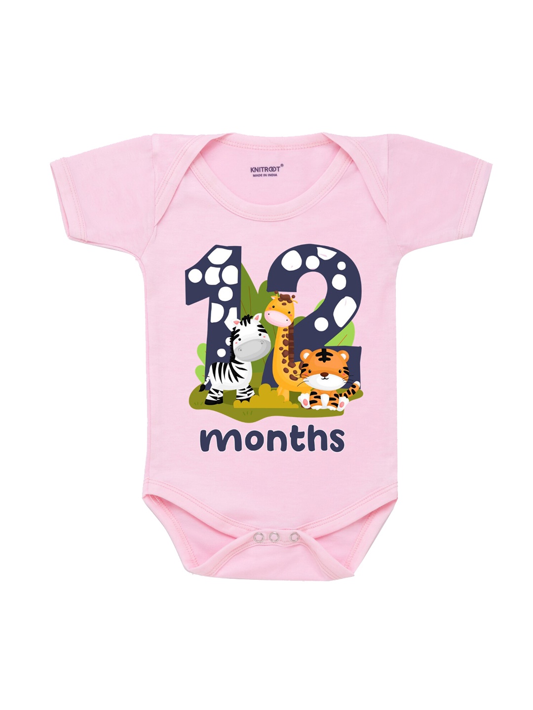 

KNITROOT Infant Kids Pink & Navy Blue 12 Month Baby Bodysuit