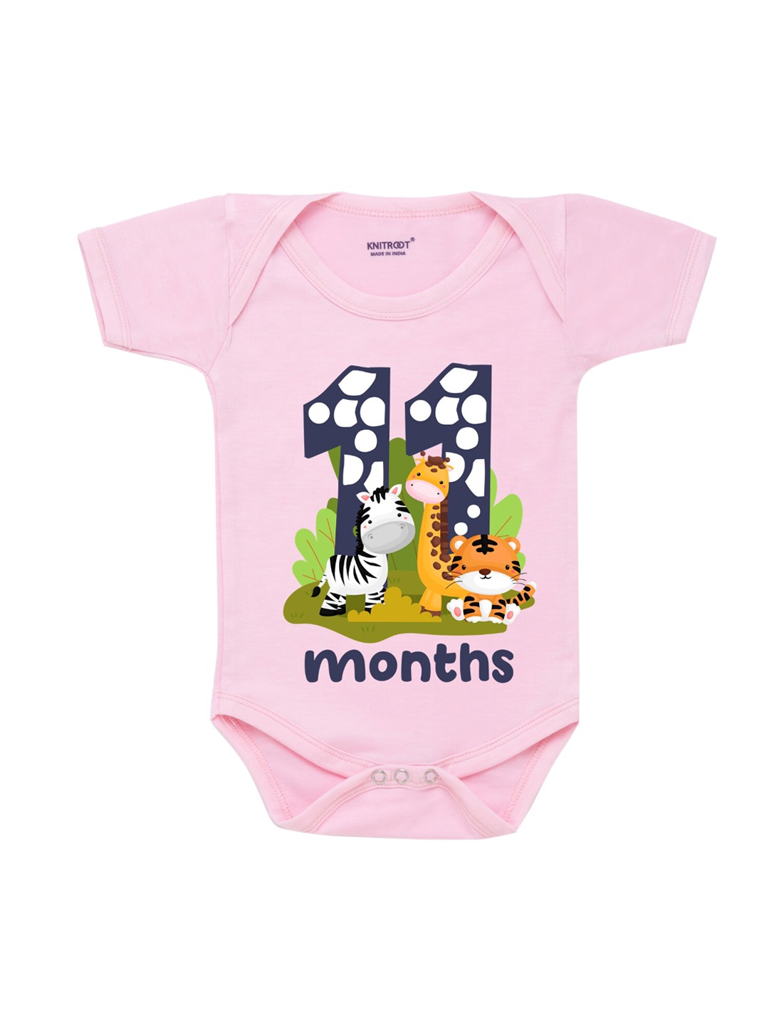 

KNITROOT Infants 11 Months Pink Printed Bodysuit