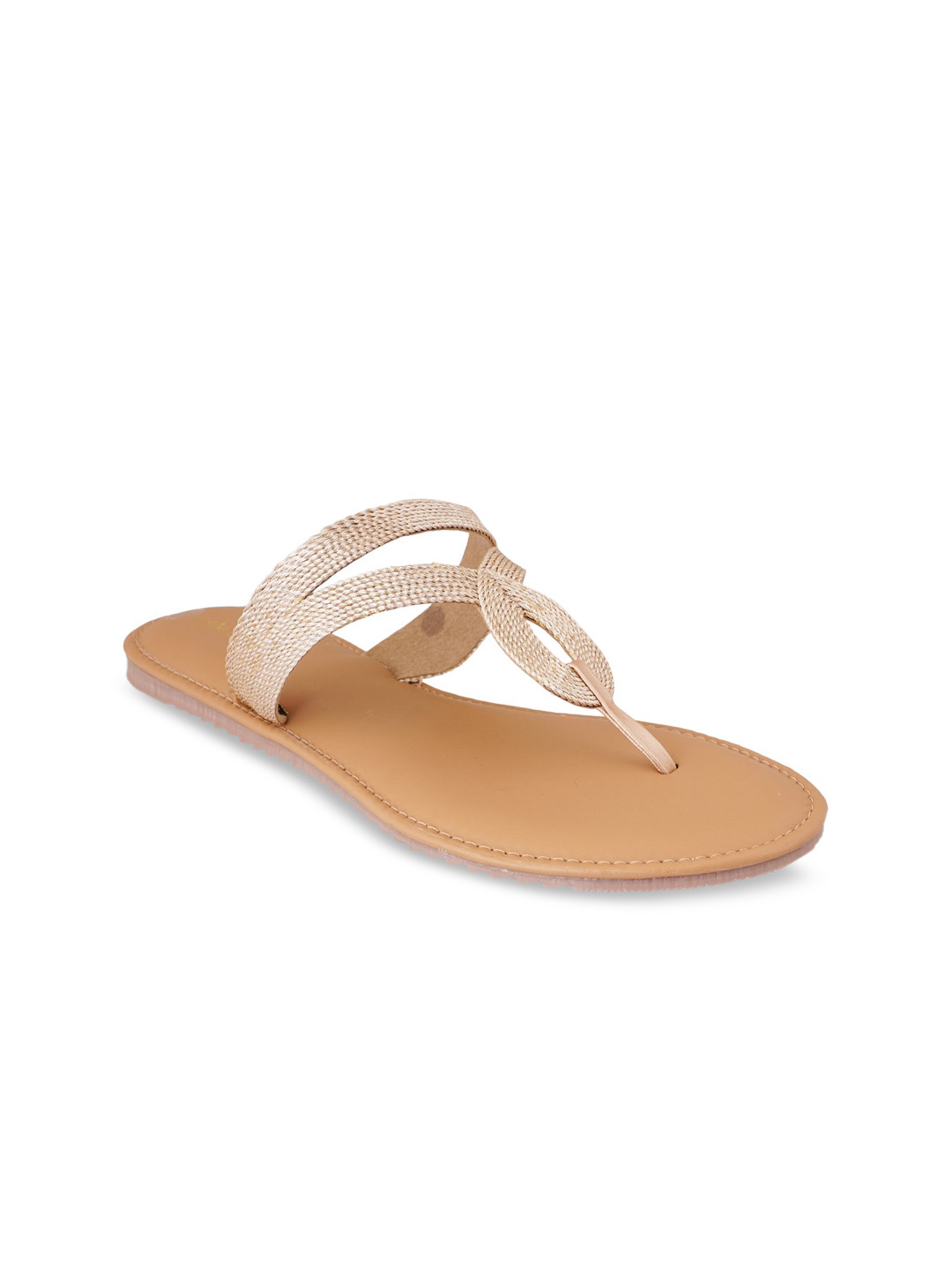 

pelle albero Women Rose Gold Embellished T-Strap Flats