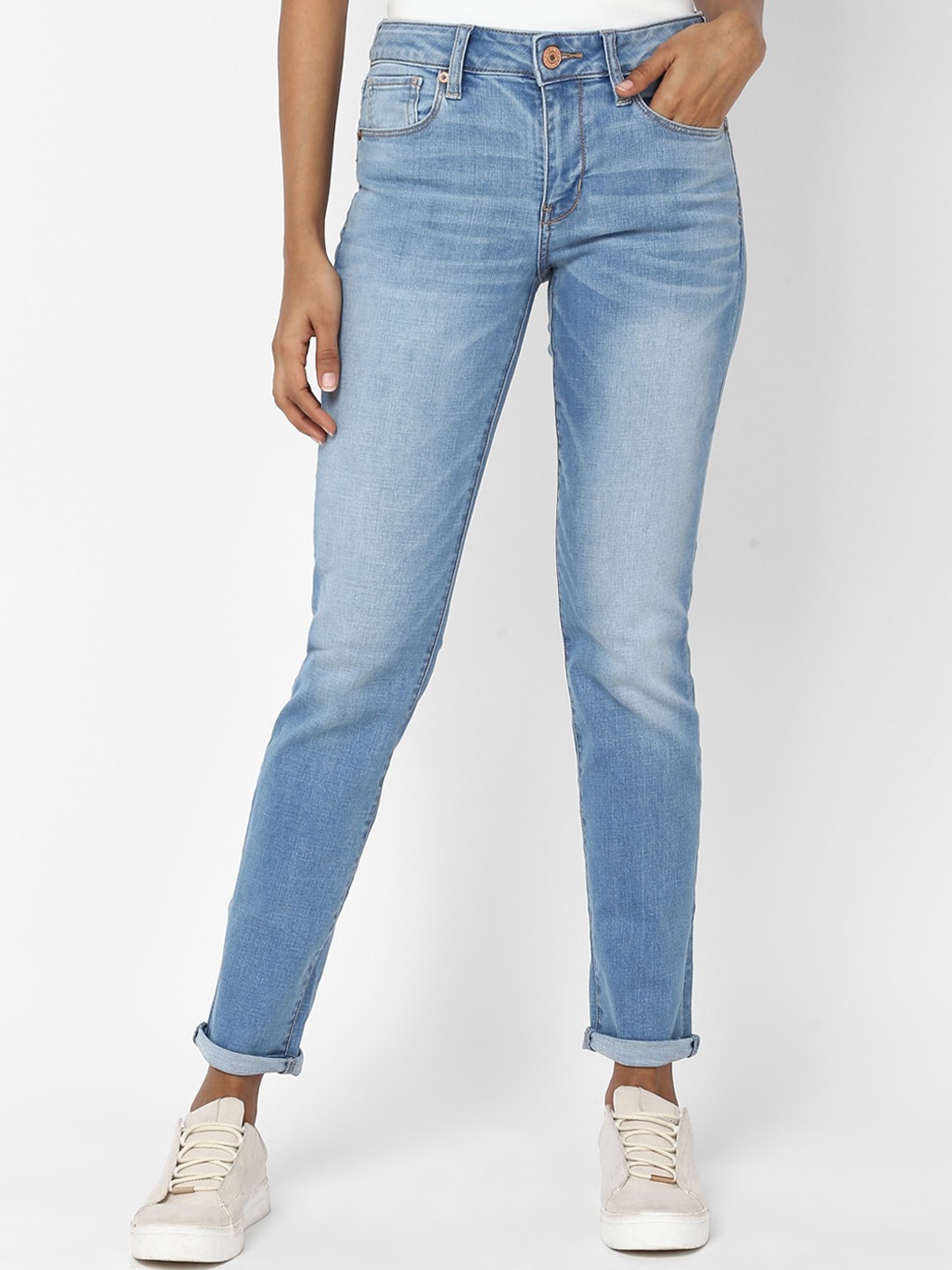 

AMERICAN EAGLE OUTFITTERS Women Blue Skinny Fit Low-Rise Jeans