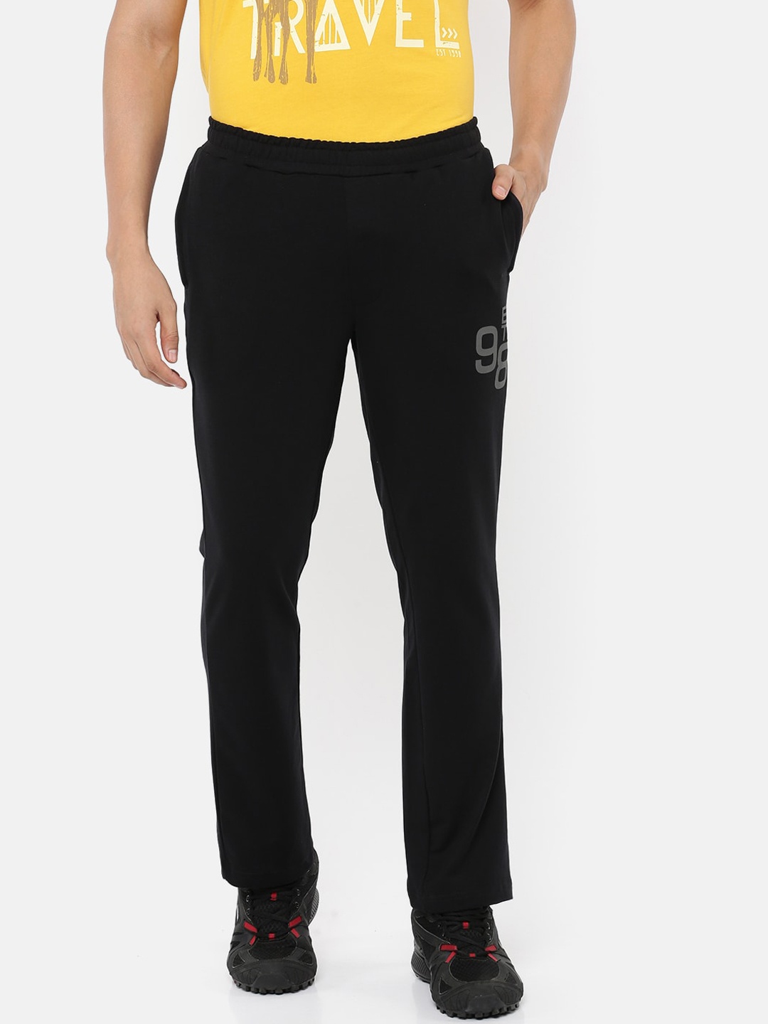 

Wildcraft Men Cotton Black Solid Track Pants