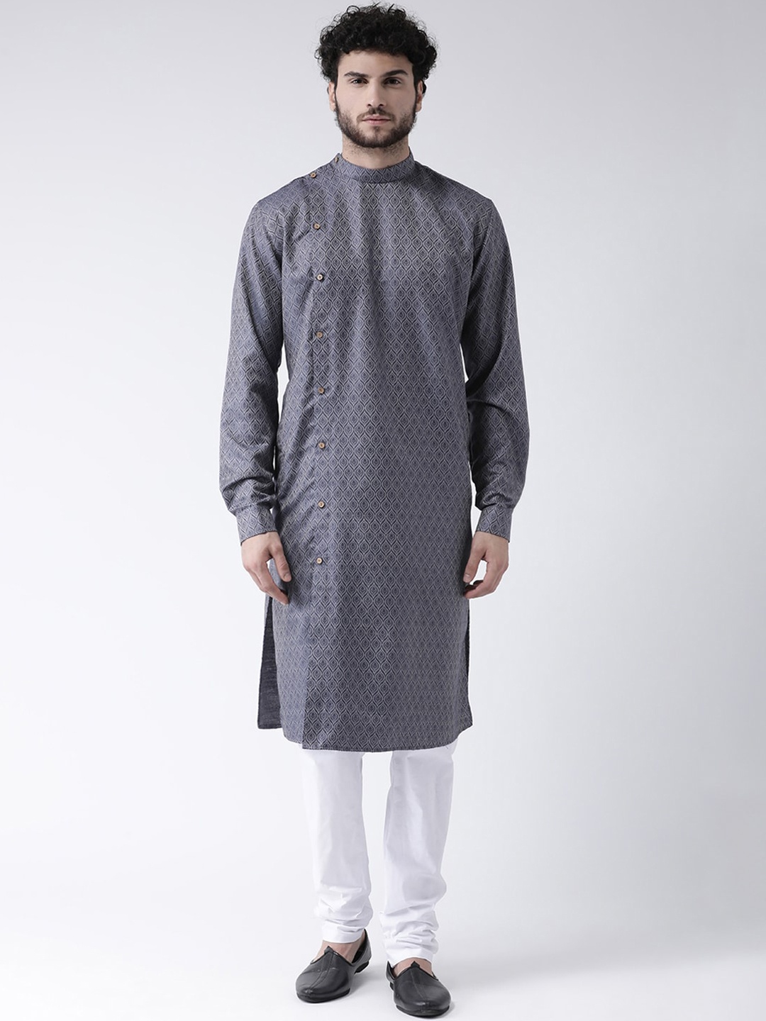 

TABARD Men Blue Printed Pure Cotton Kurta with Churidar