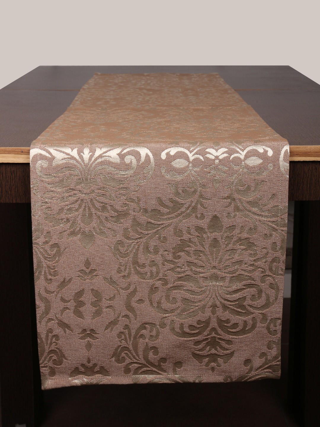 

Home Brown Woven Damask Design Cotton Dining Table Runner
