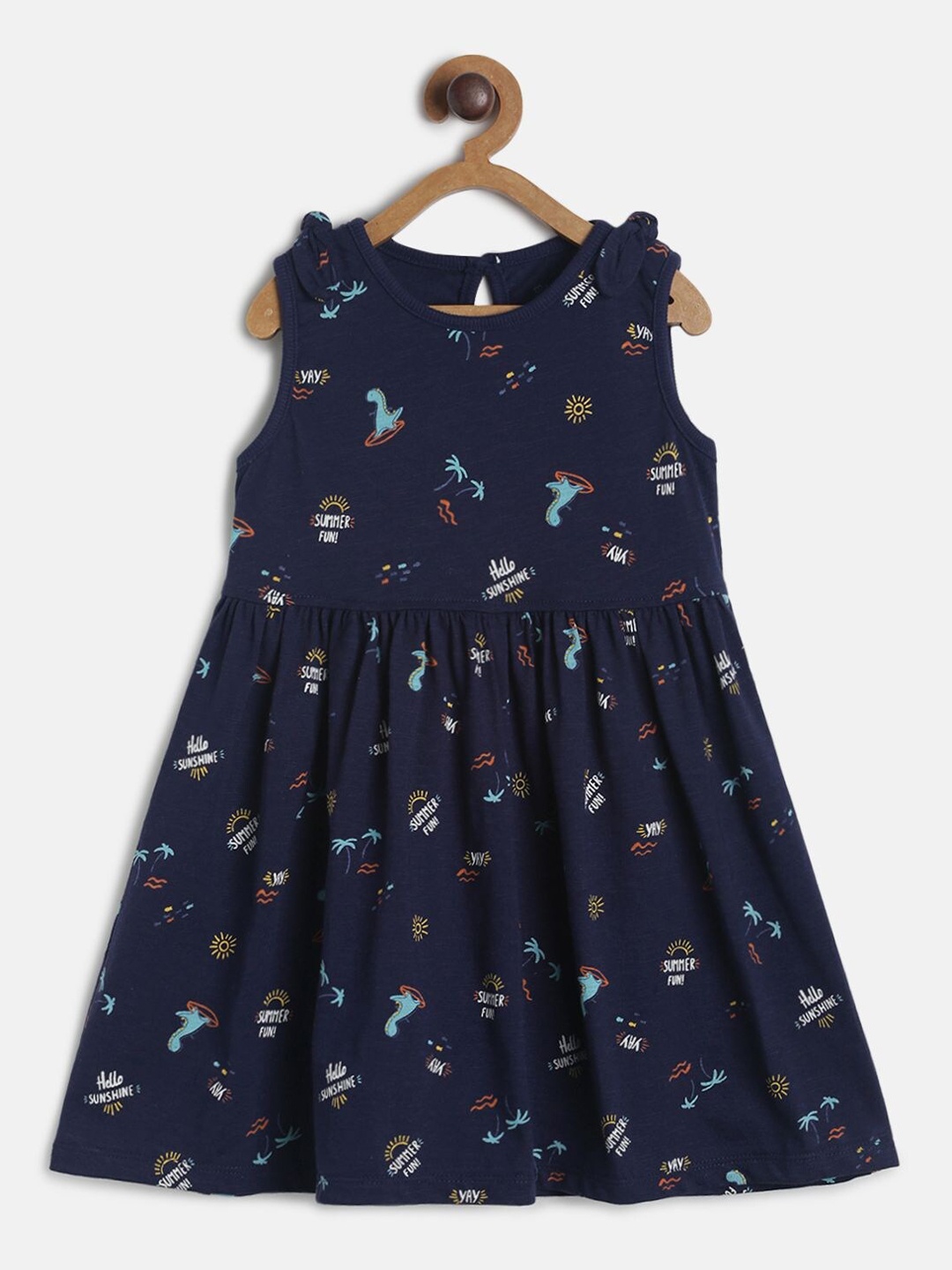 

MINI KLUB Girls Multi Pure Cotton Printed Fit & Flare Dress
