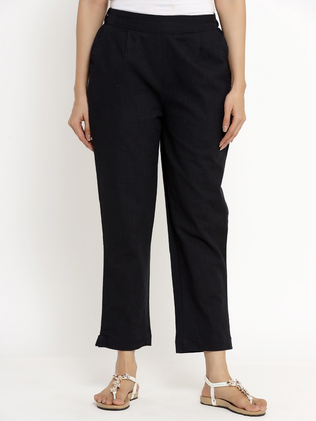 

Aprique FAB Women Black Regular Fit Solid Trousers
