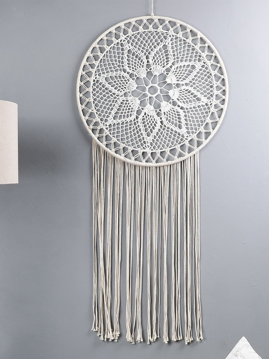 

The Decor Mart Off White Handcrafted Macrame Tribal Style Dream Catcher