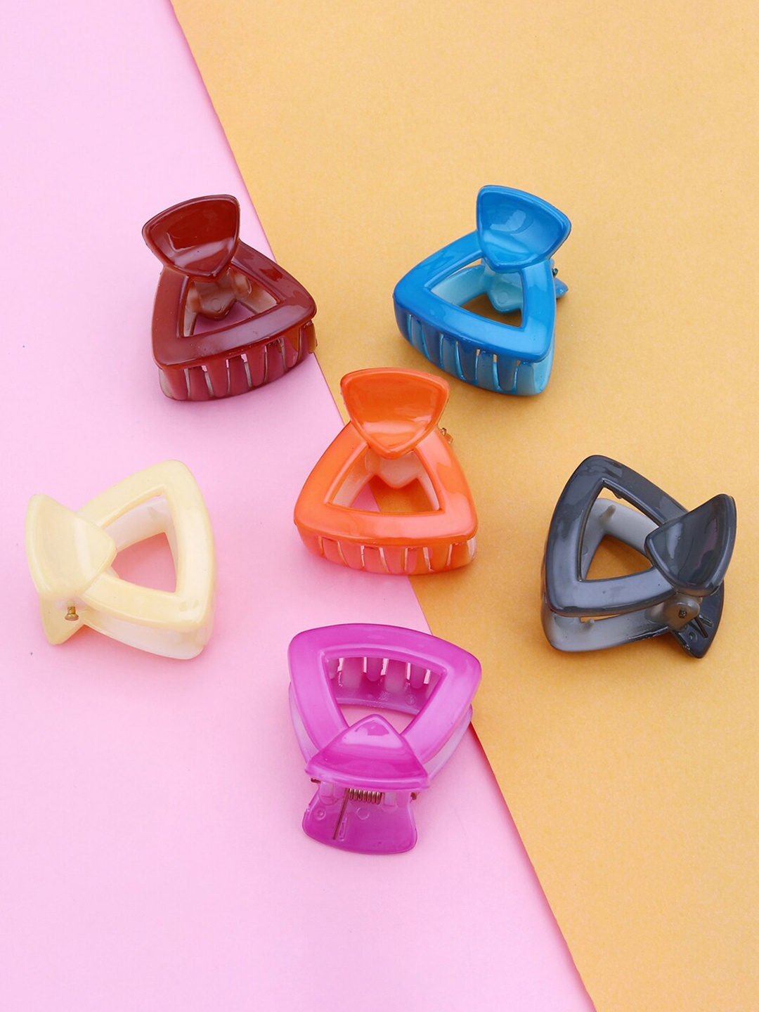 

Sukkhi Women Pink & Blue Set of 6 Claw Clip