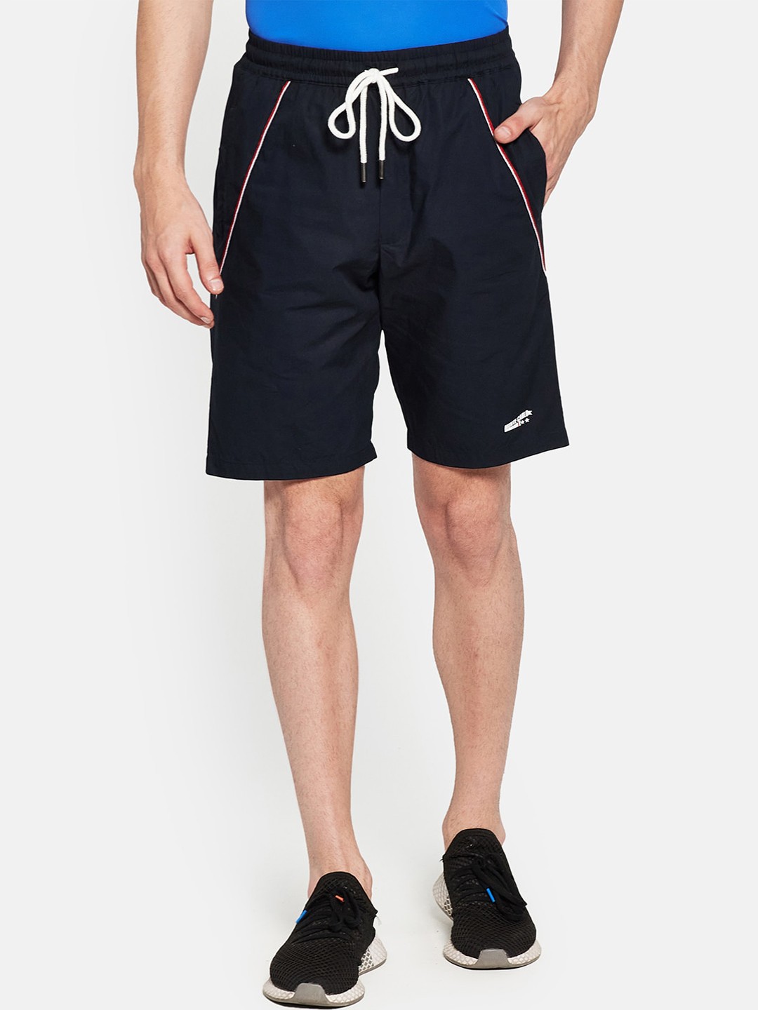 

Monte Carlo Men Navy Blue Mid-Rise Casual Shorts
