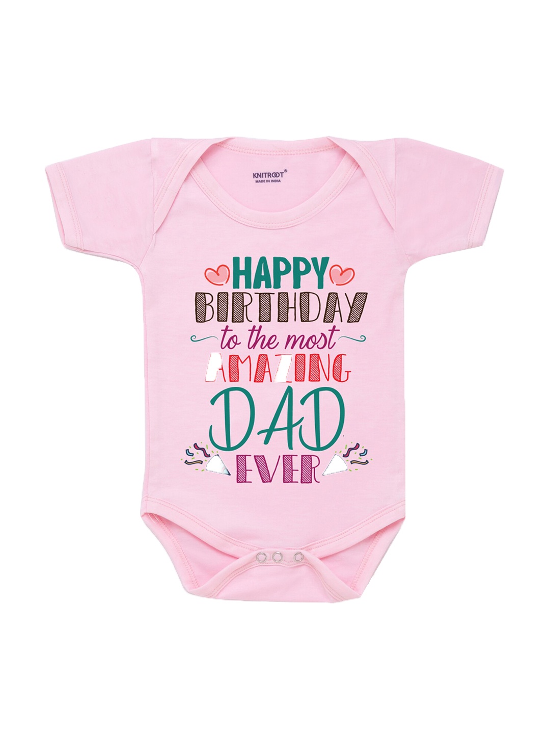 

KNITROOT Infant Kids Pink & Green Printed Bodysuit