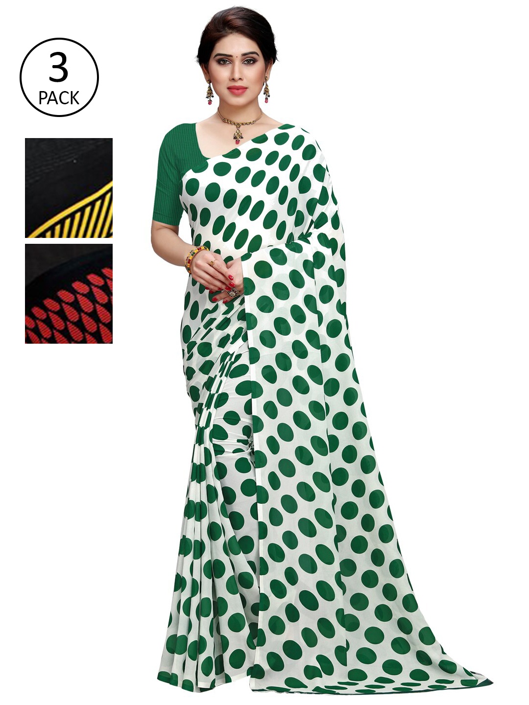 

KALINI Yellow & Red Pack of 3 Saree