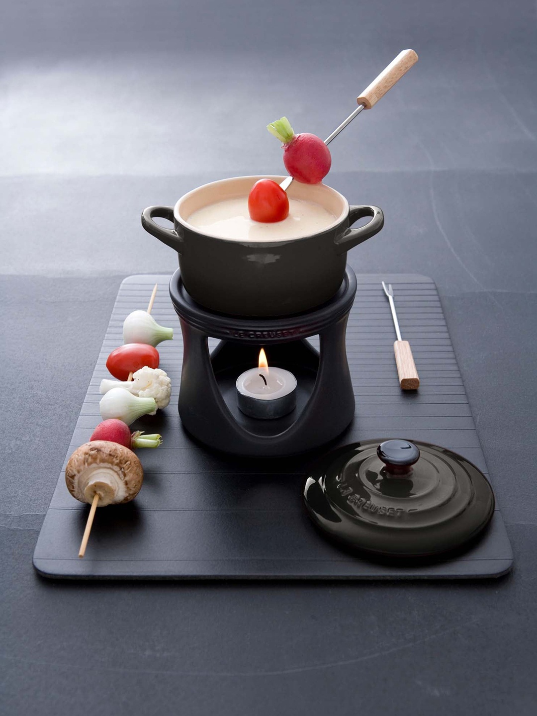 

LE CREUSET Black Solid Petite Round Casserole With Knob