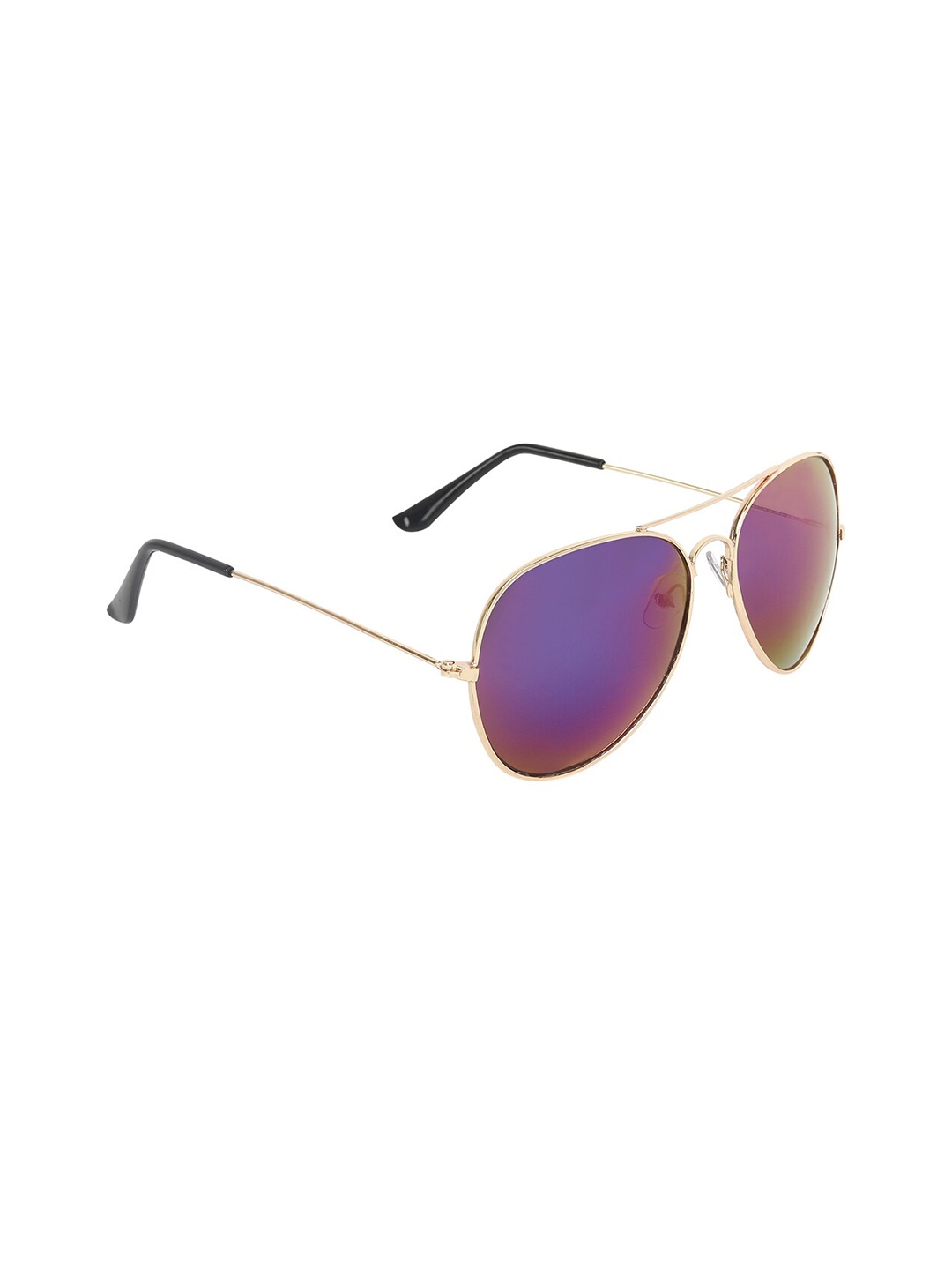 

CRIBA Unisex Purple Lens & Gold-Toned Aviator Sunglasses with UV Protected Lens