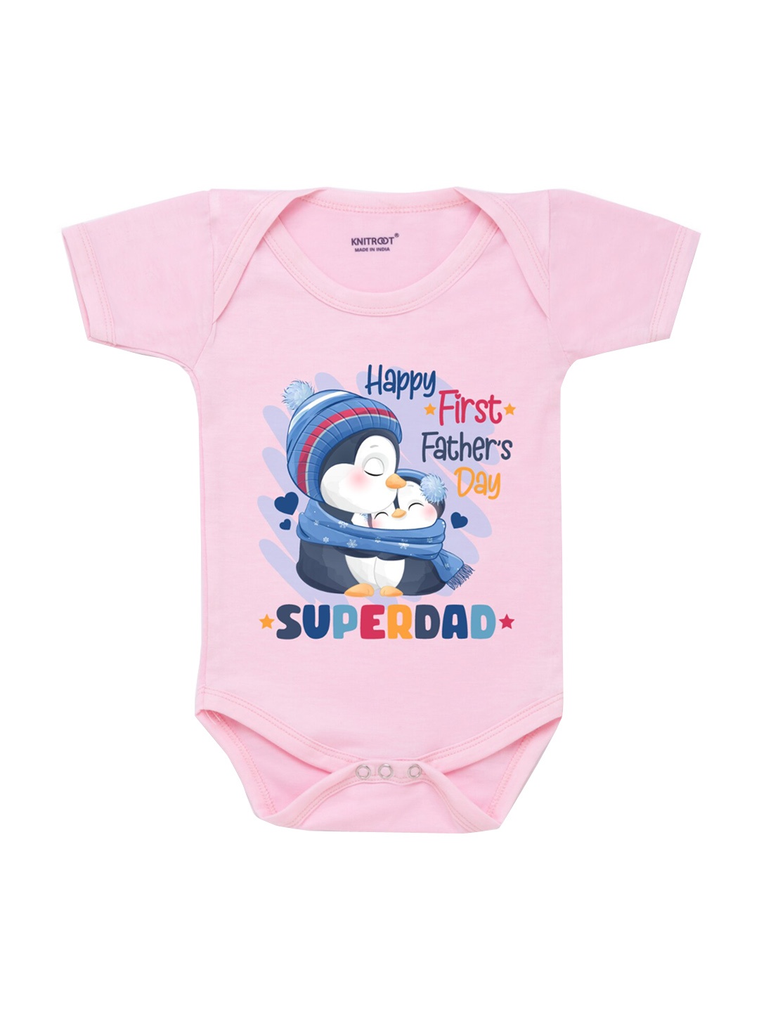 

KNITROOT Infant Kids Pink & Blue Printed Bodysuit