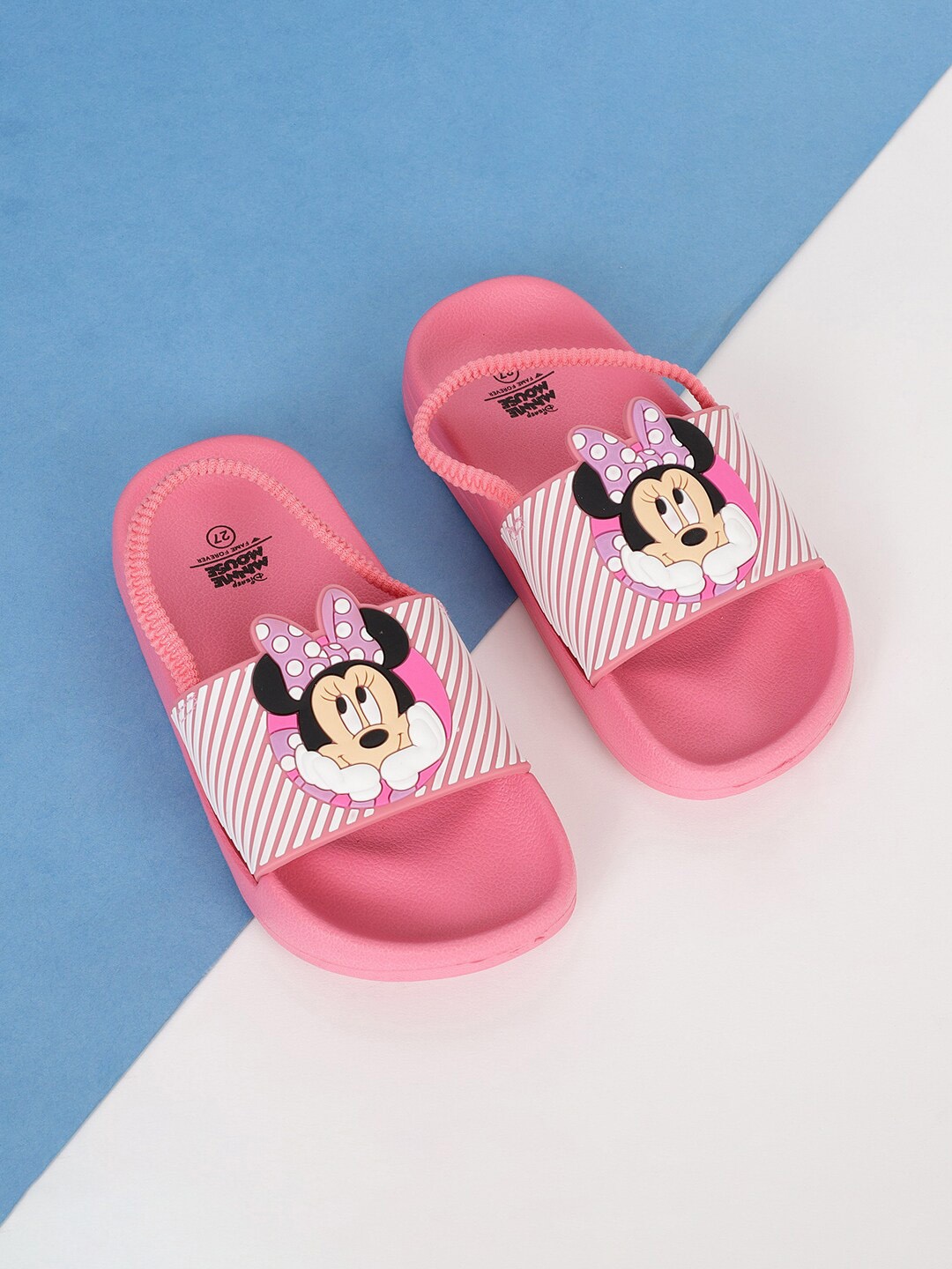 

Fame Forever by Lifestyle Girls Pink & White Minnie Mouse Printed Rubber Sliders