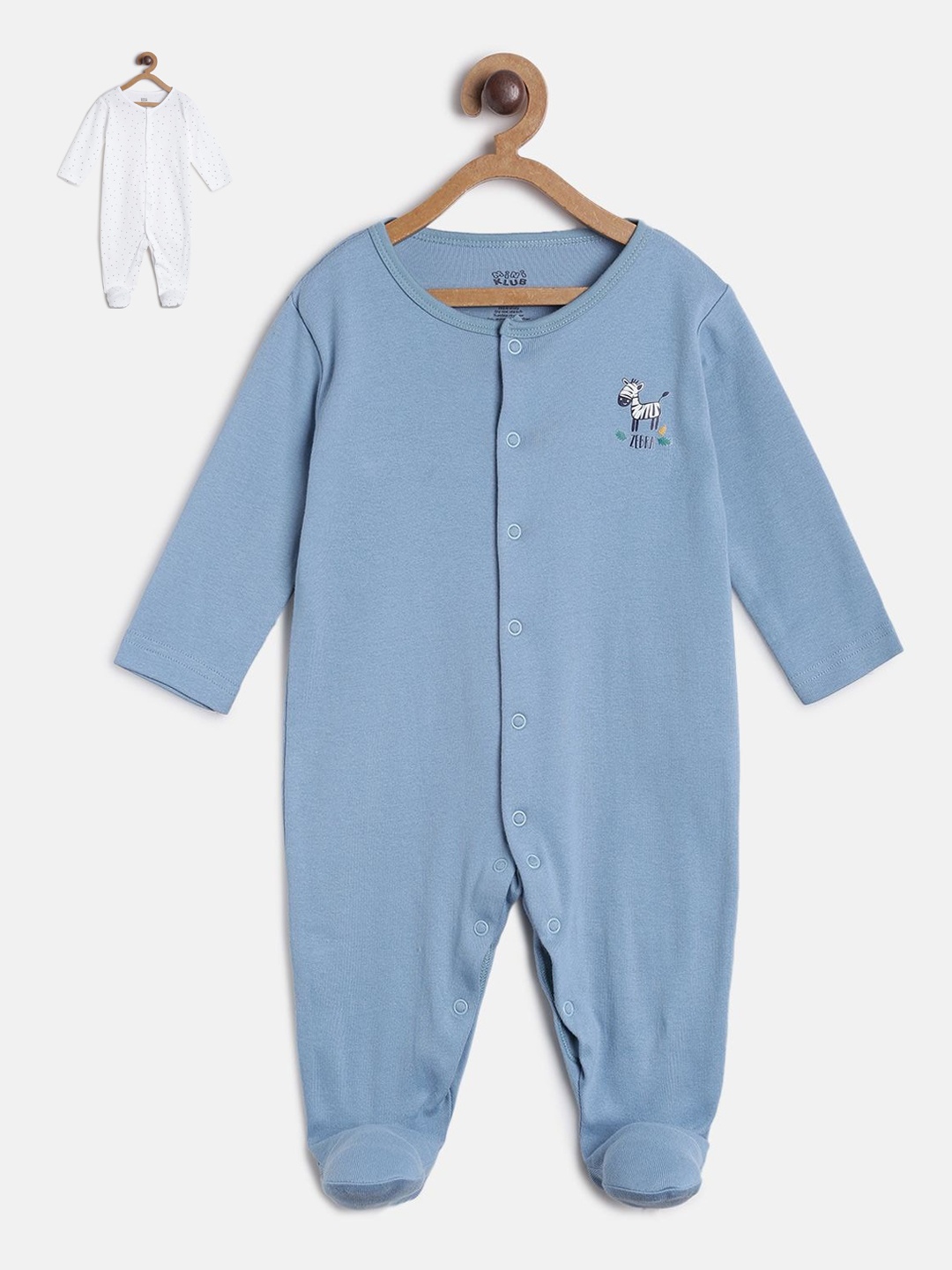 

MINI KLUB Kids Pack of 2 Pure Cotton Bodysuit, Multi