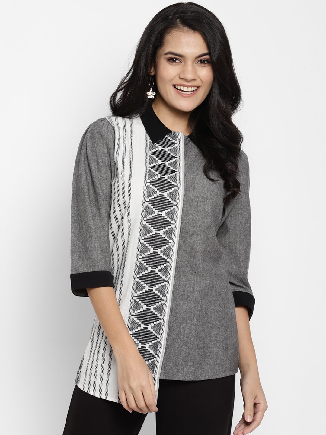 

DEEBACO Women Grey Casual Shirt