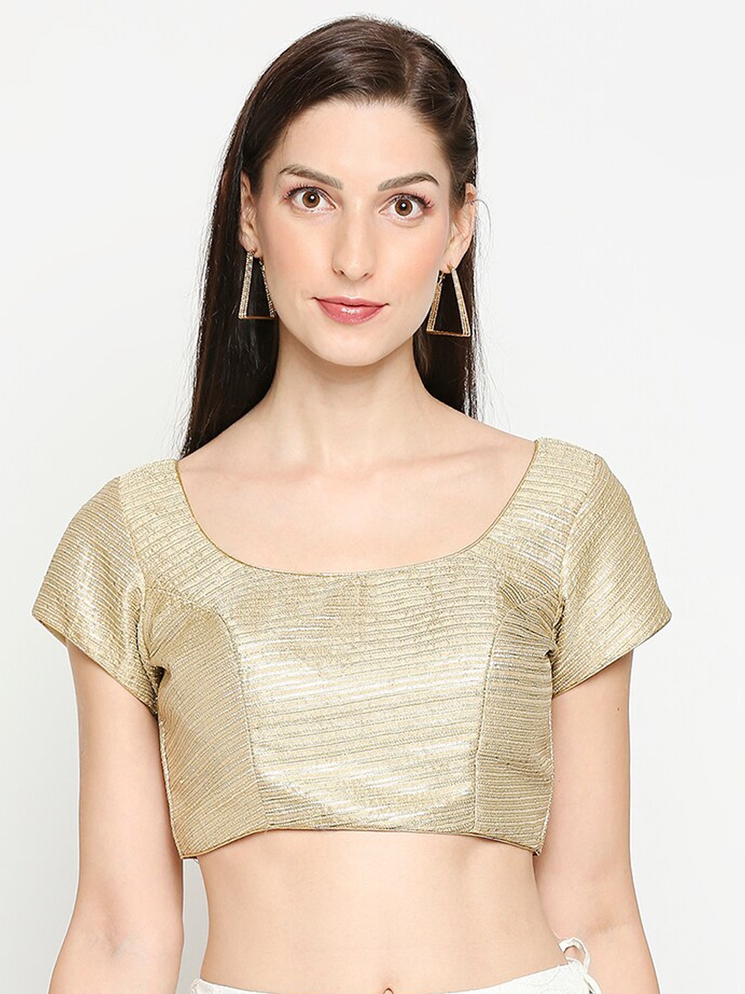 

SALWAR STUDIO Women Gold Embroidered Saree Blouse