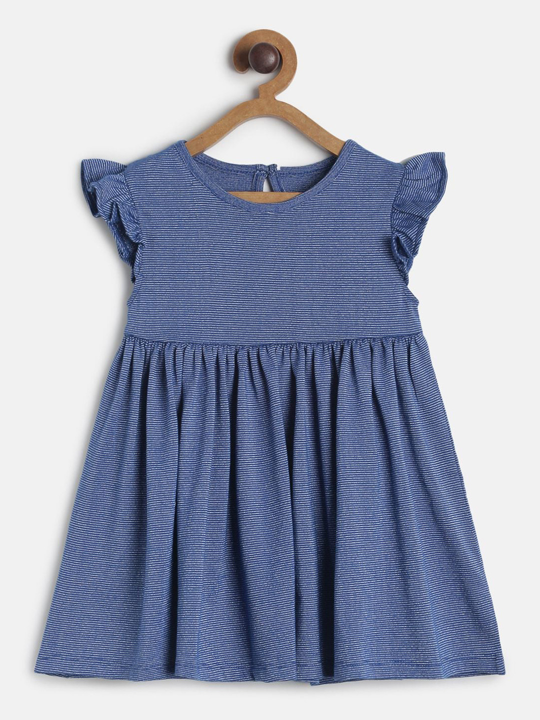 

MINI KLUB Blue Self Design Pure Cotton Dress