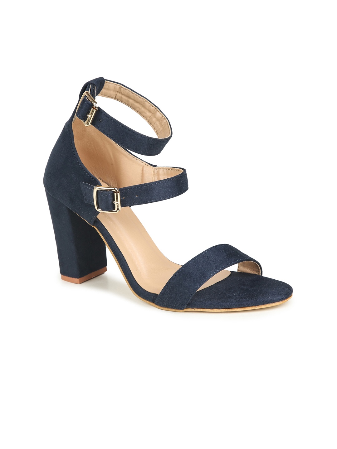 

VALIOSAA Blue Suede Block Heels