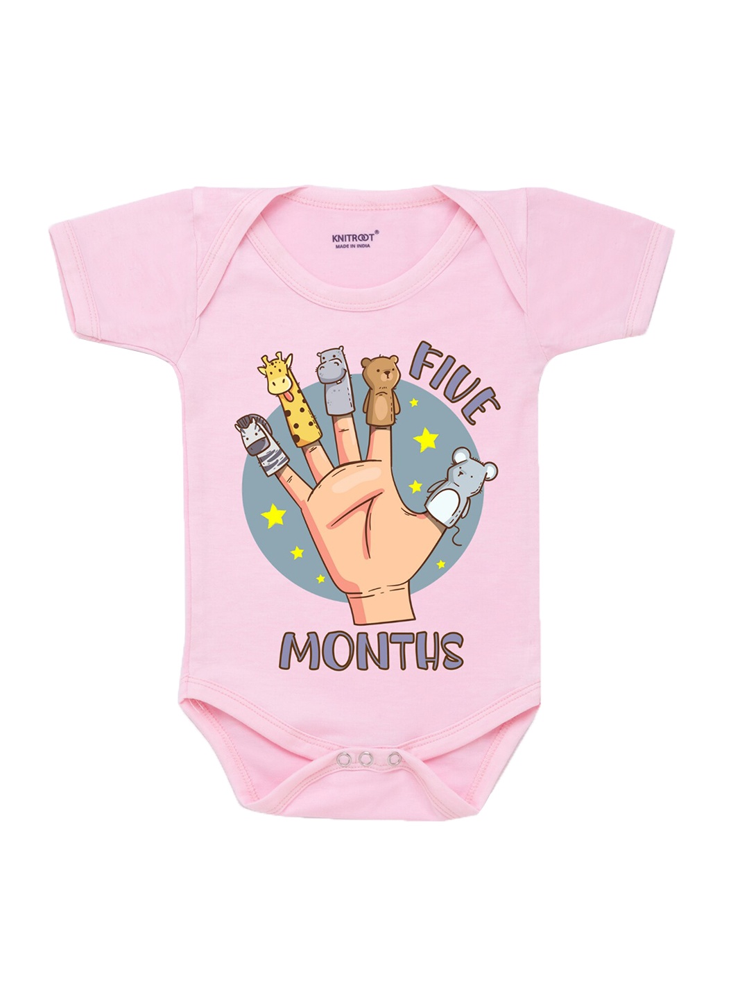 

KNITROOT Infants Kids Pink Printed Bodysuit