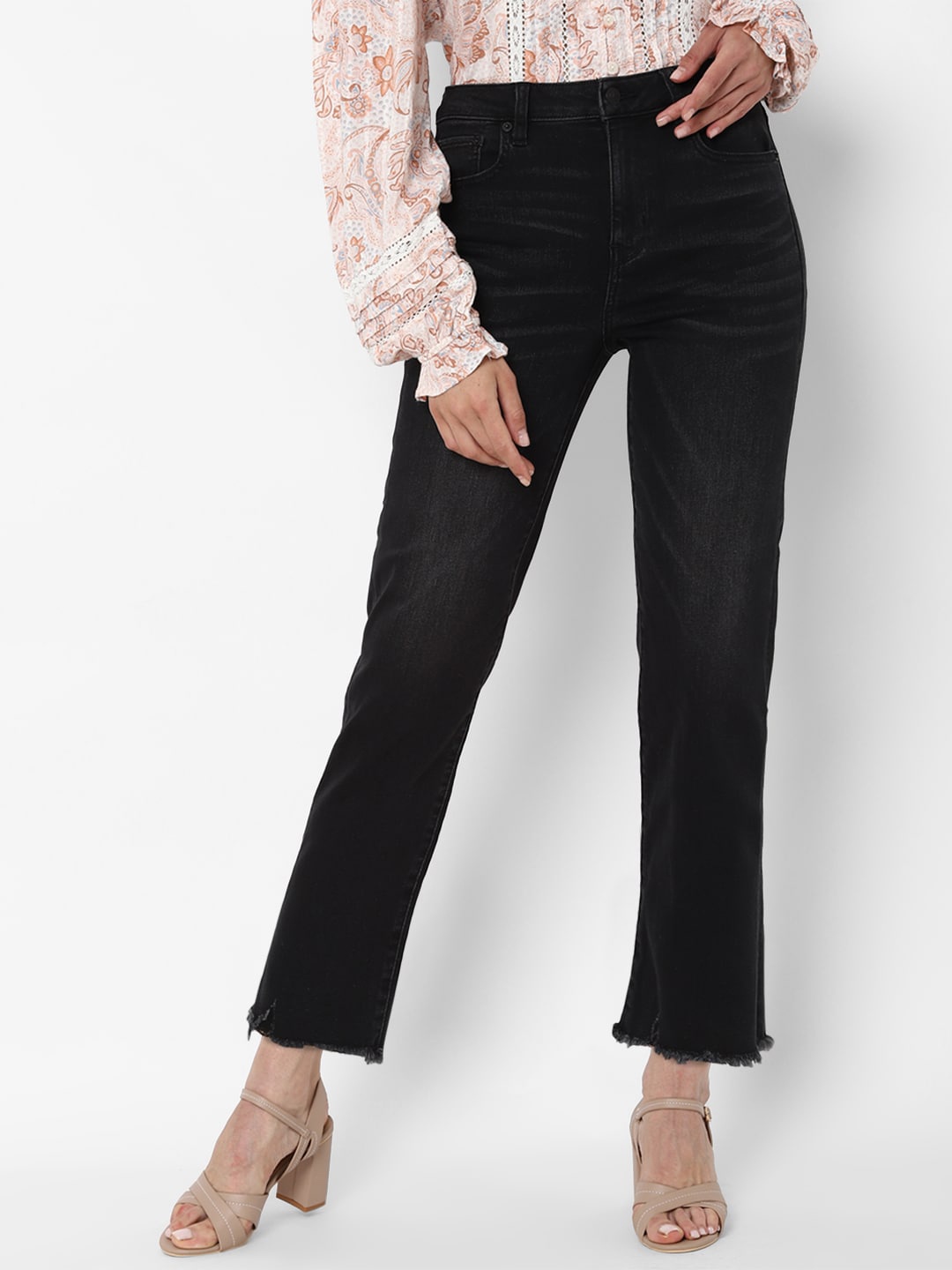 

AMERICAN EAGLE OUTFITTERS Women Black Mid-Rise Jeans