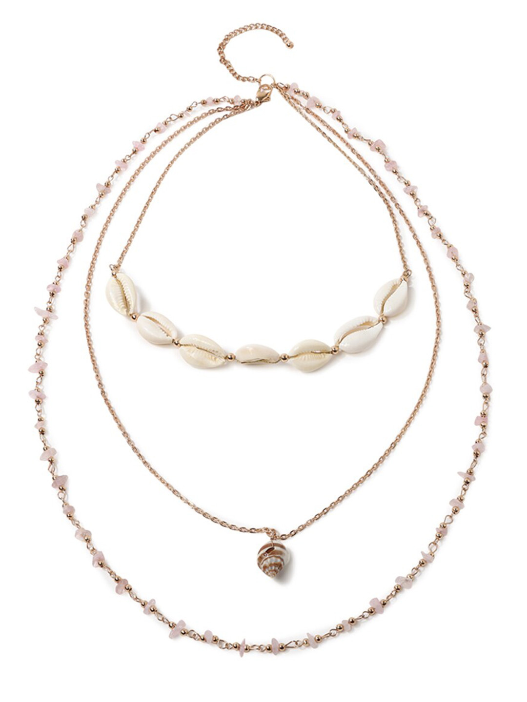 

FOREVER 21 Gold & Pink Layered Necklace