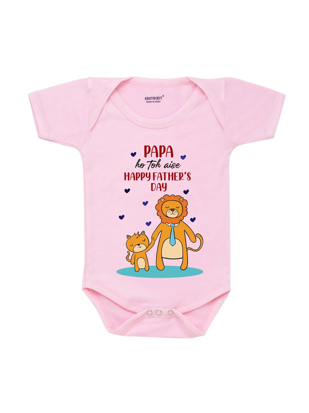 

KNITROOT Infant Kids Pink & Orange Graphic Printed Bodysuit