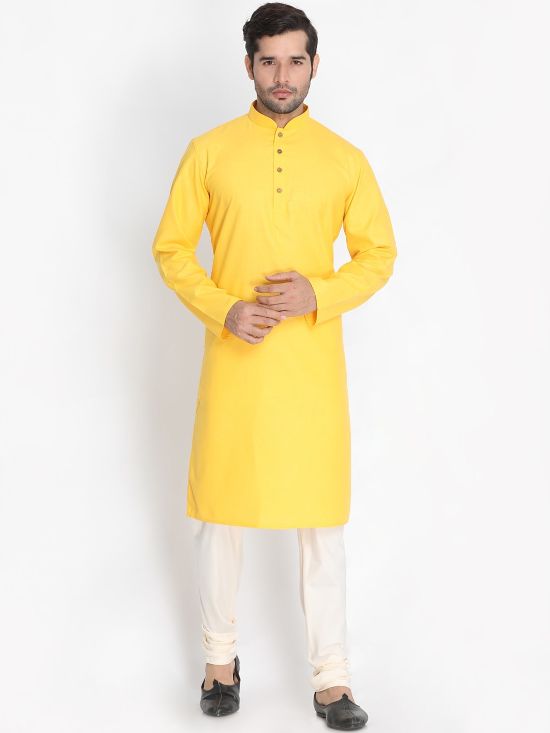 

VASTRAMAY Men Yellow Kurta with Pyjamas