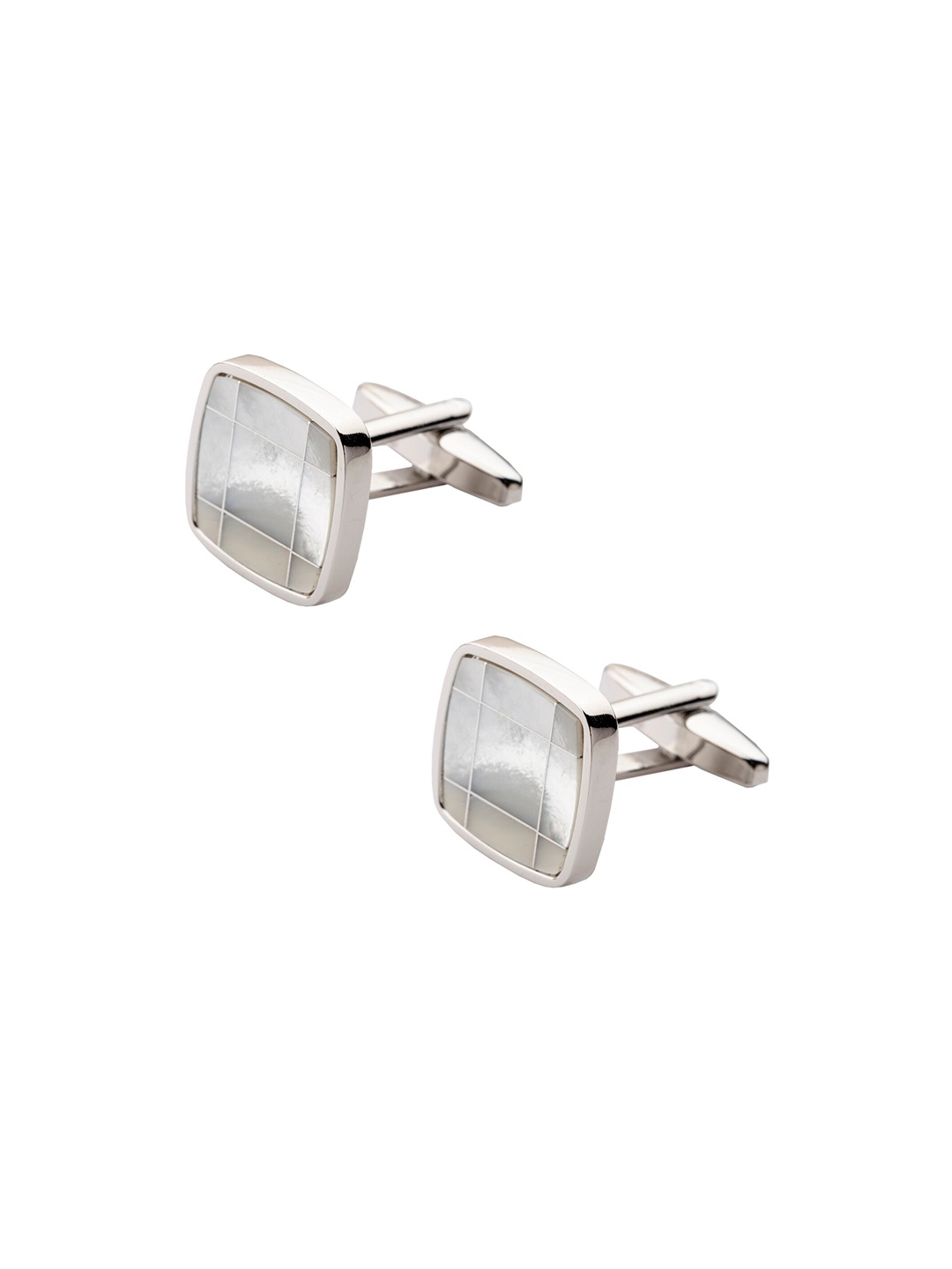 

The Tie Hub Men Rhodium-Plated & White Square Cufflink