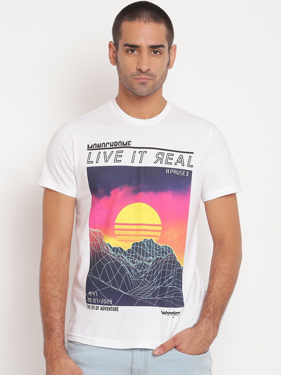 

Wrangler Men White Printed T-shirt