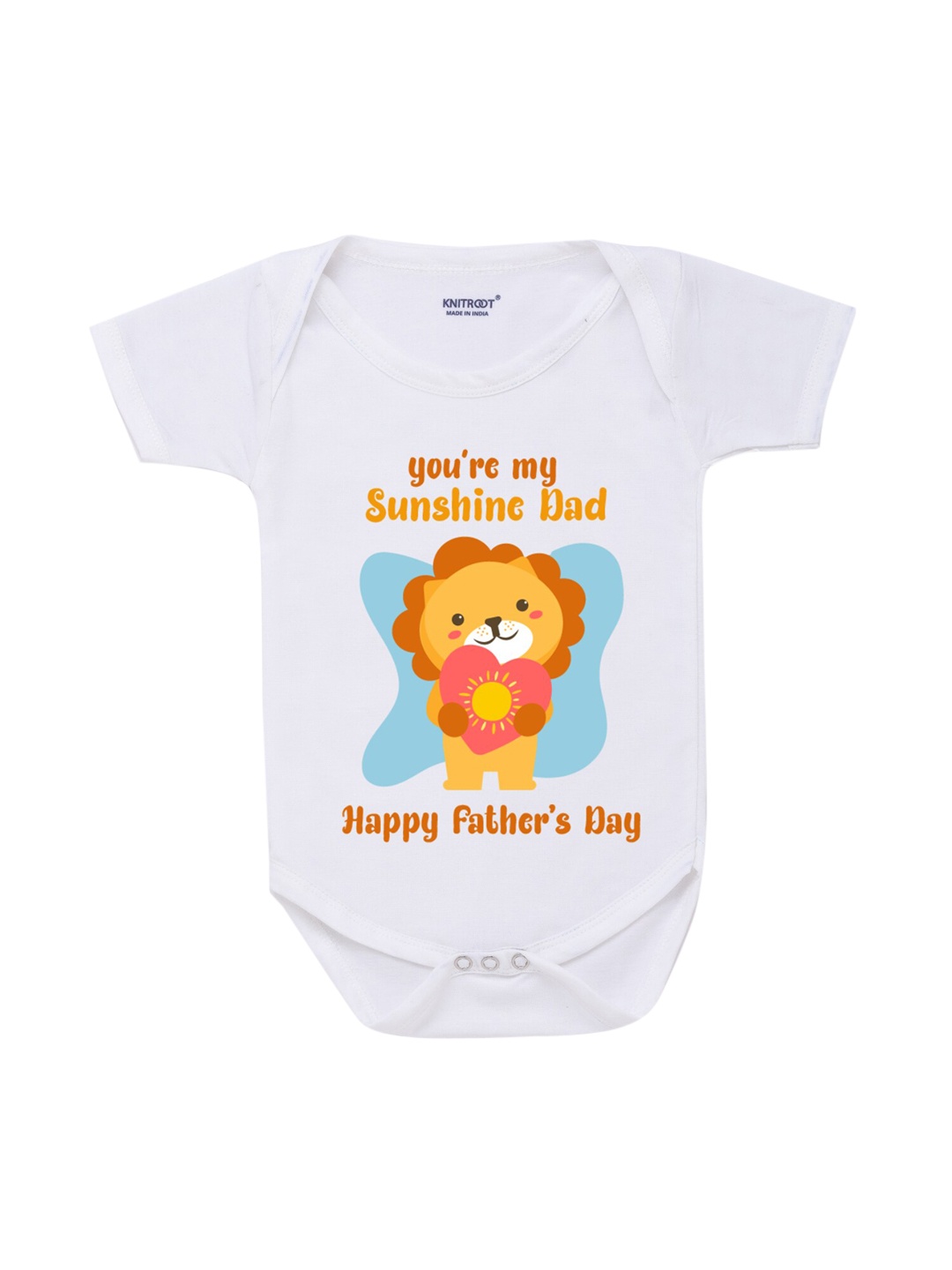 

KNITROOT Infant Kids White & Yellow Printed Bodysuit